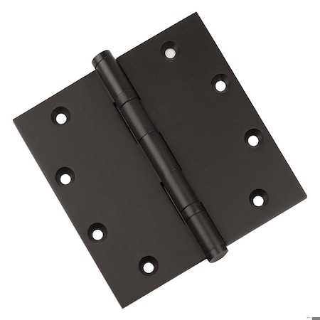 Embassy 5 x 5 Solid Brass Ball Bearing Hinge, Oil Rubbed Bronze Finish with Flat Tips 5050BBUS10B-1